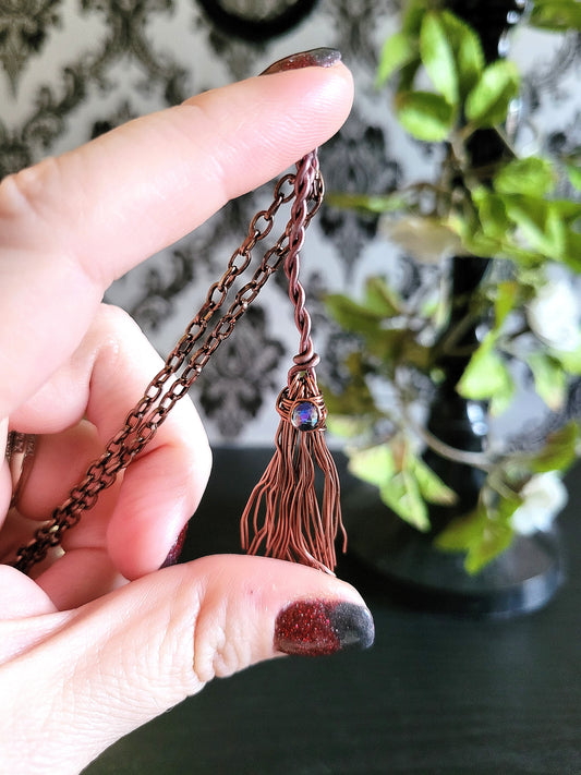 Witch's Broom Pendant Necklace