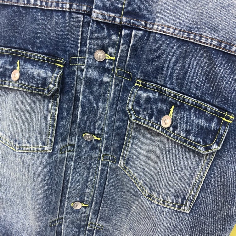 PHILIPPO NOMMO SMILEY FACE WASHED DENIM JEAN JACKET