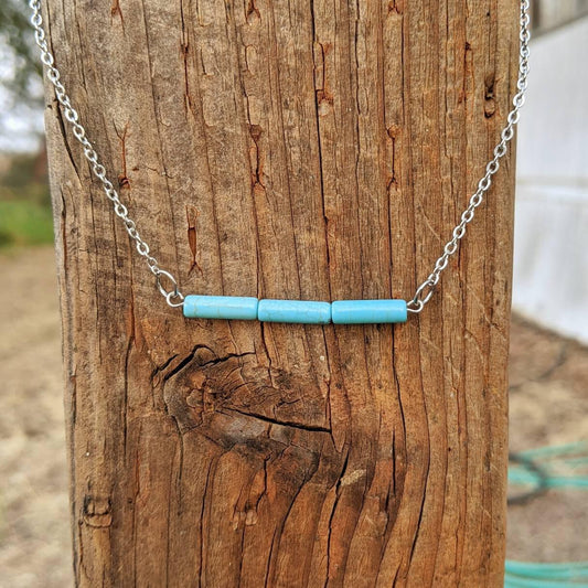 Turquoise Bar Necklace - Country & Western Style