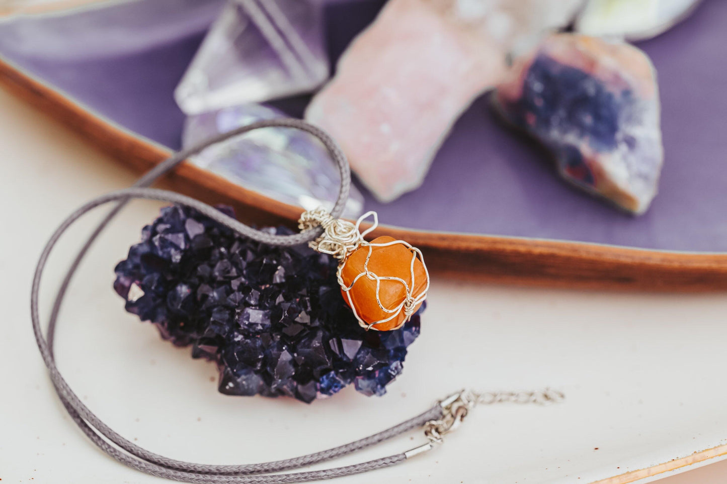 Silver Wire Wrapped Pendant, Carnelian Necklace, Mothers Day Gift, Witch Jewelry
