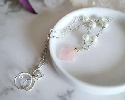 Rose Quartz Sterling Silver Necklace