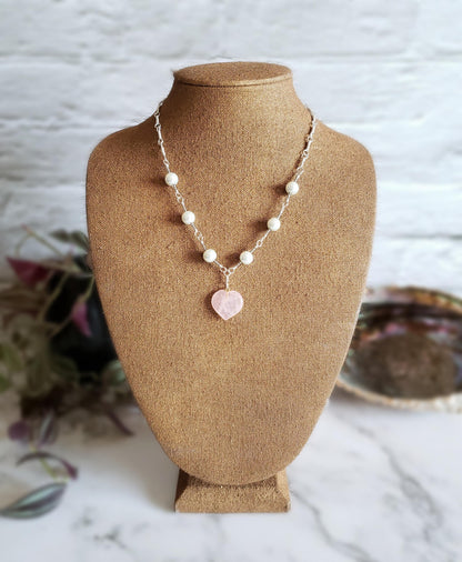 Rose Quartz Sterling Silver Necklace