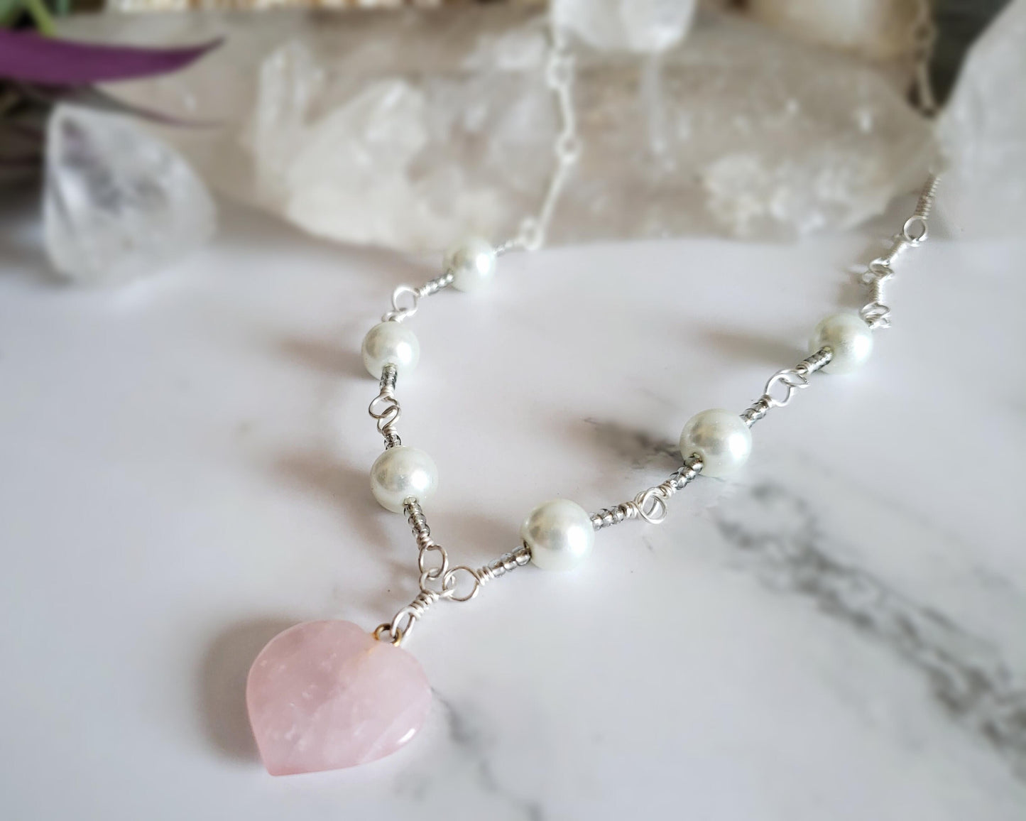 Rose Quartz Sterling Silver Necklace