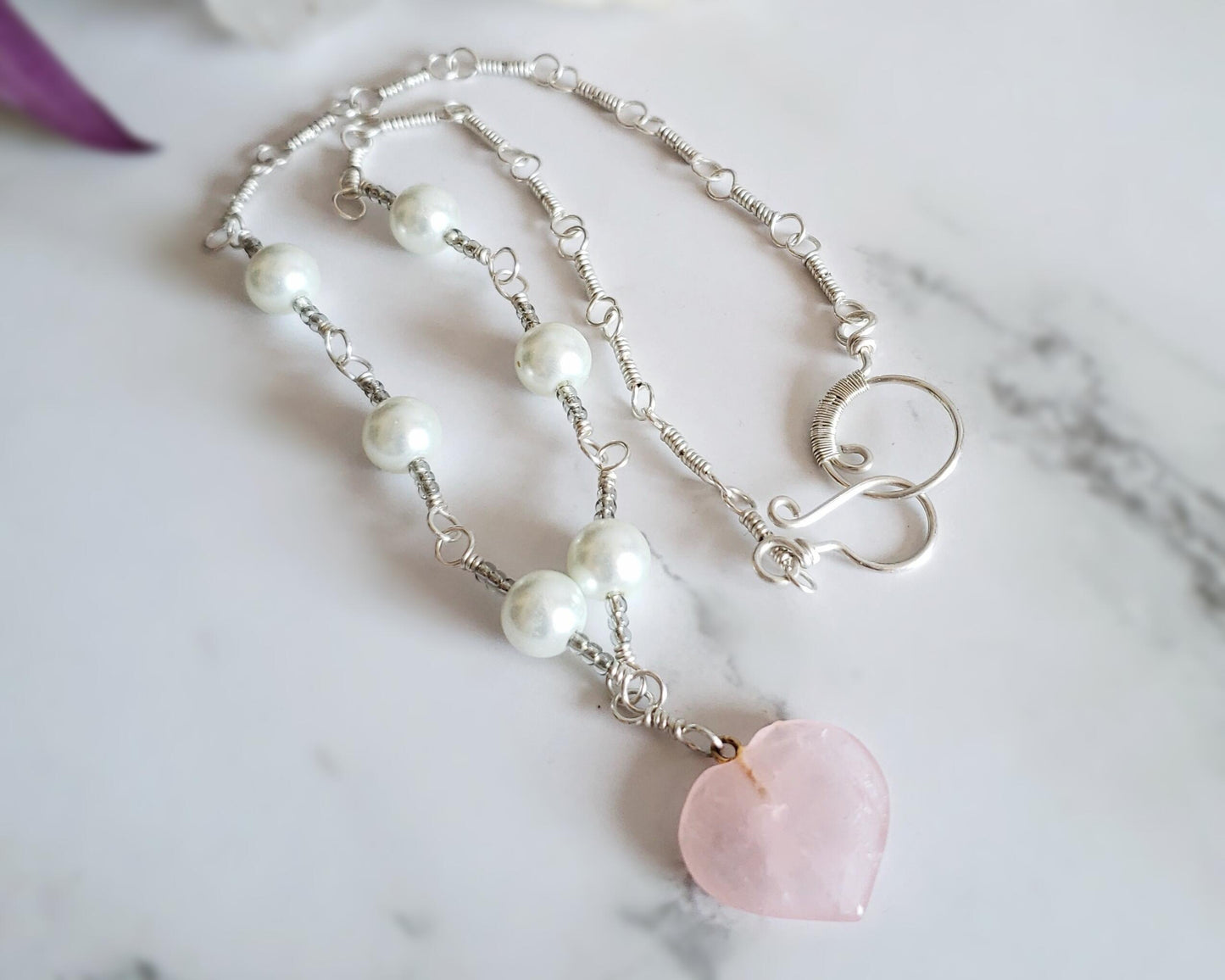 Rose Quartz Sterling Silver Necklace