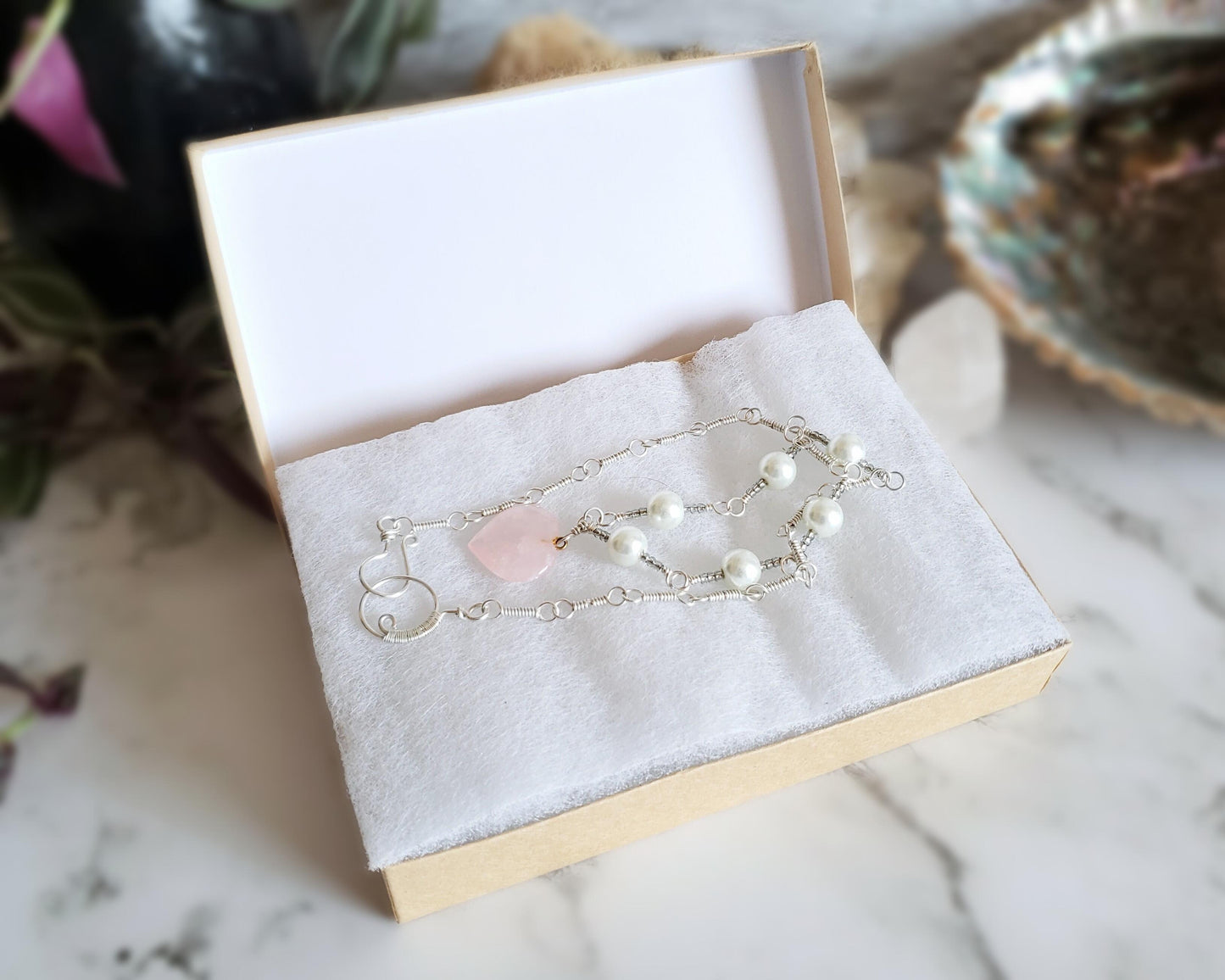 Rose Quartz Sterling Silver Necklace