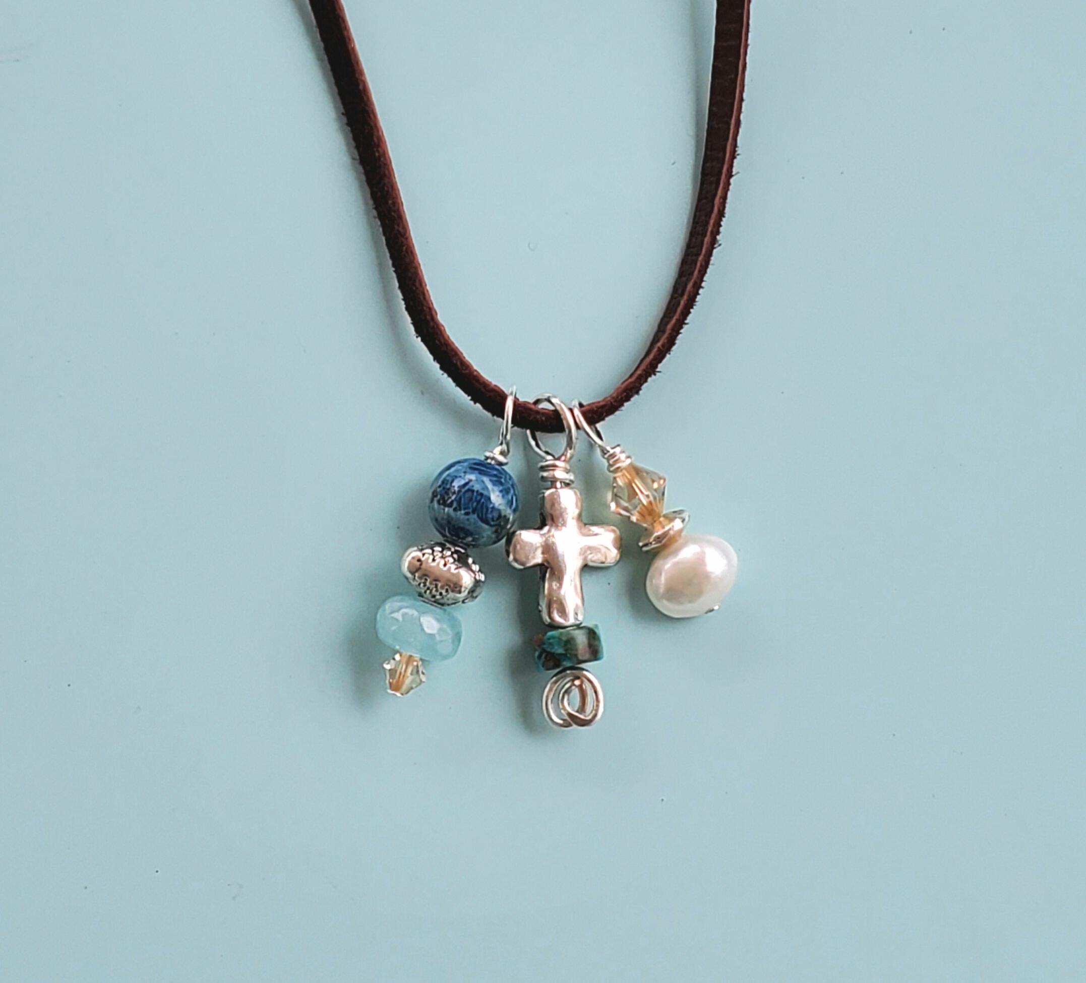 Artsy Necklace - Hammered Aluminum Necklace - Boho Necklace