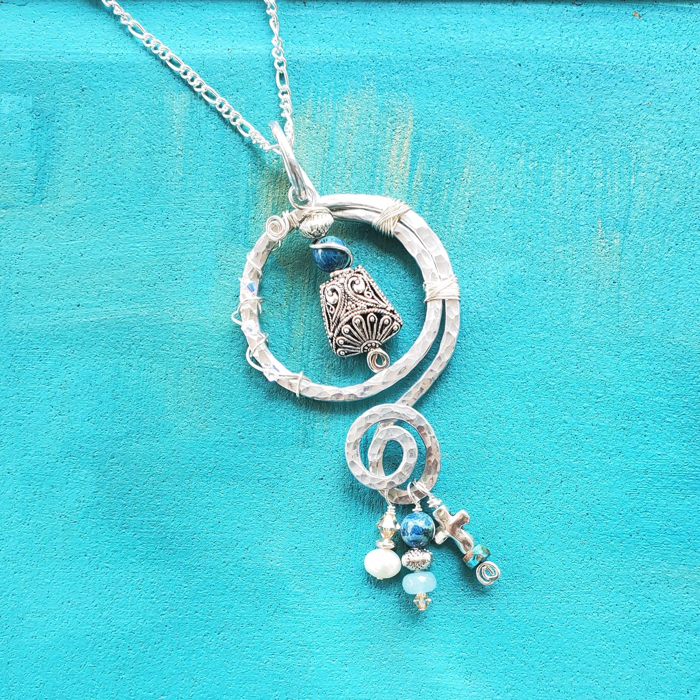 Artsy Necklace - Hammered Aluminum Necklace - Boho Necklace