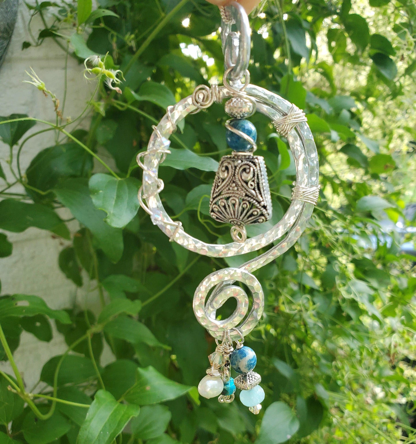 Artsy Necklace - Hammered Aluminum Necklace - Boho Necklace