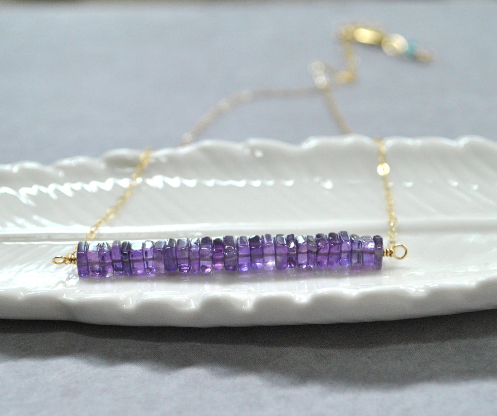 Amethyst Bar Necklace
