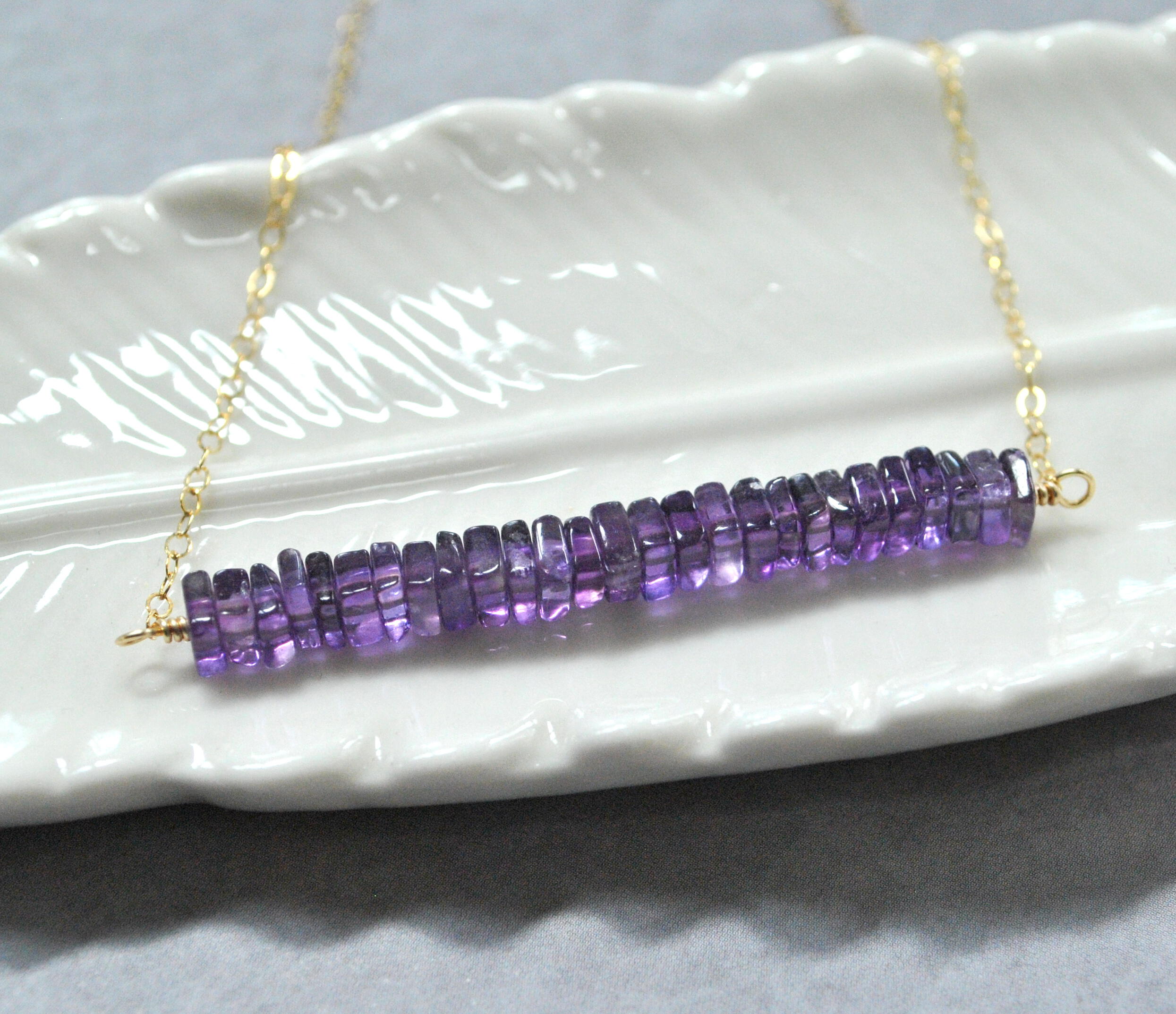 Amethyst Bar Necklace