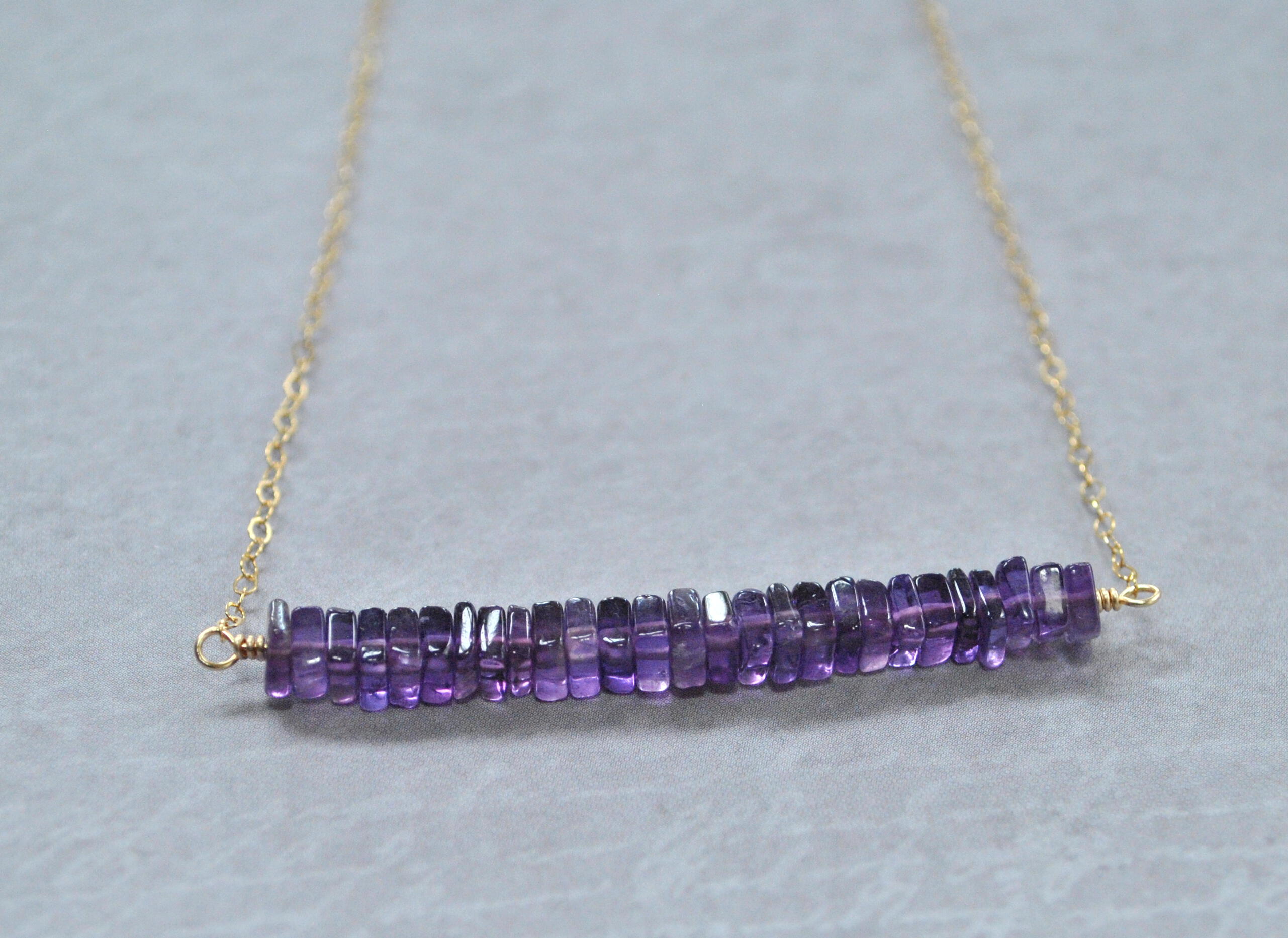Amethyst Bar Necklace