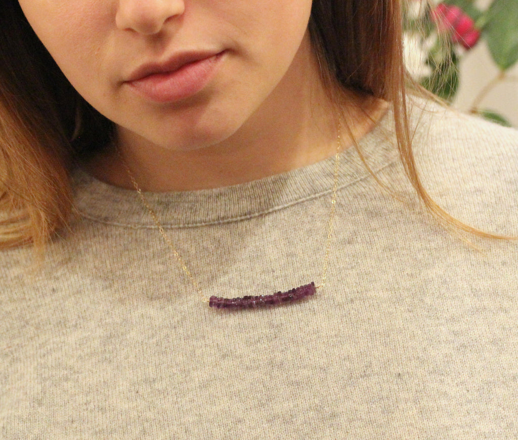 Amethyst Bar Necklace