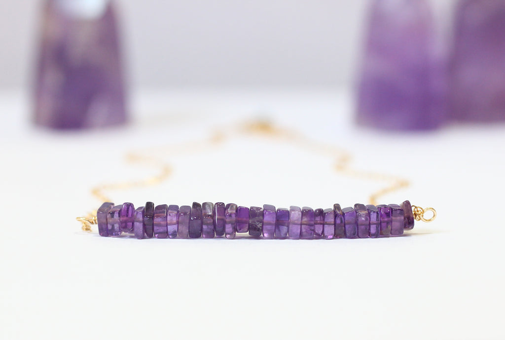 Amethyst Bar Necklace