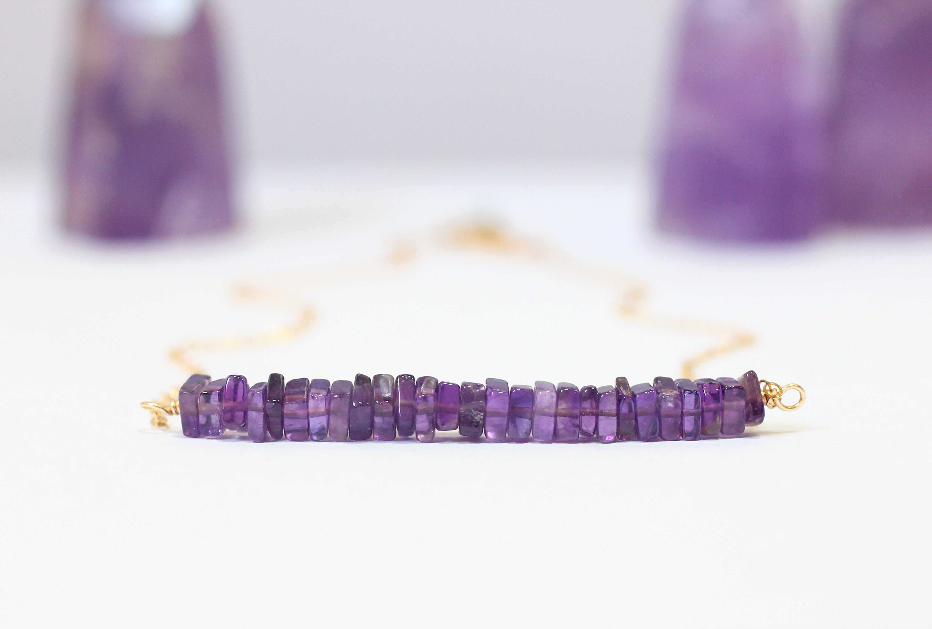 Amethyst Bar Necklace