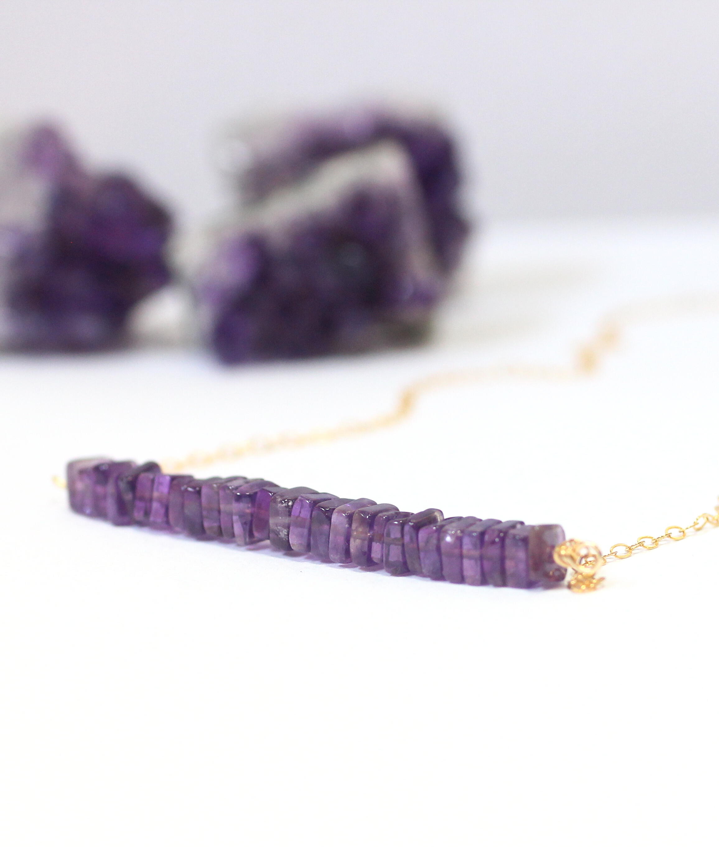 Amethyst Bar Necklace