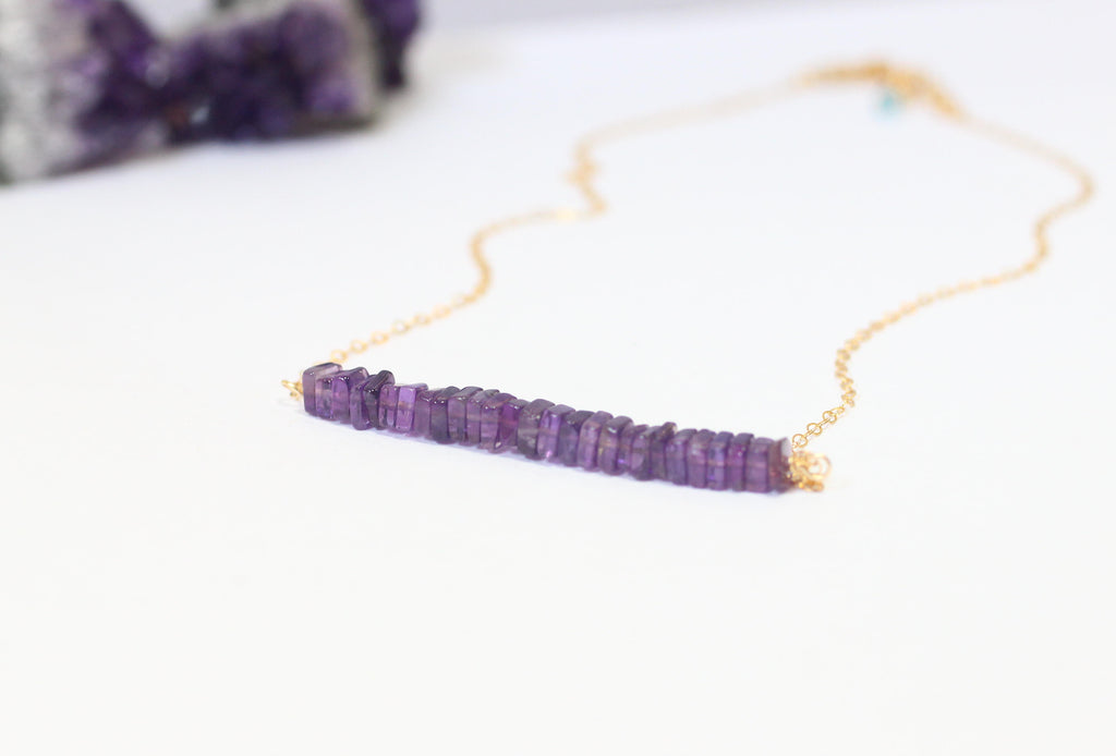 Amethyst Bar Necklace