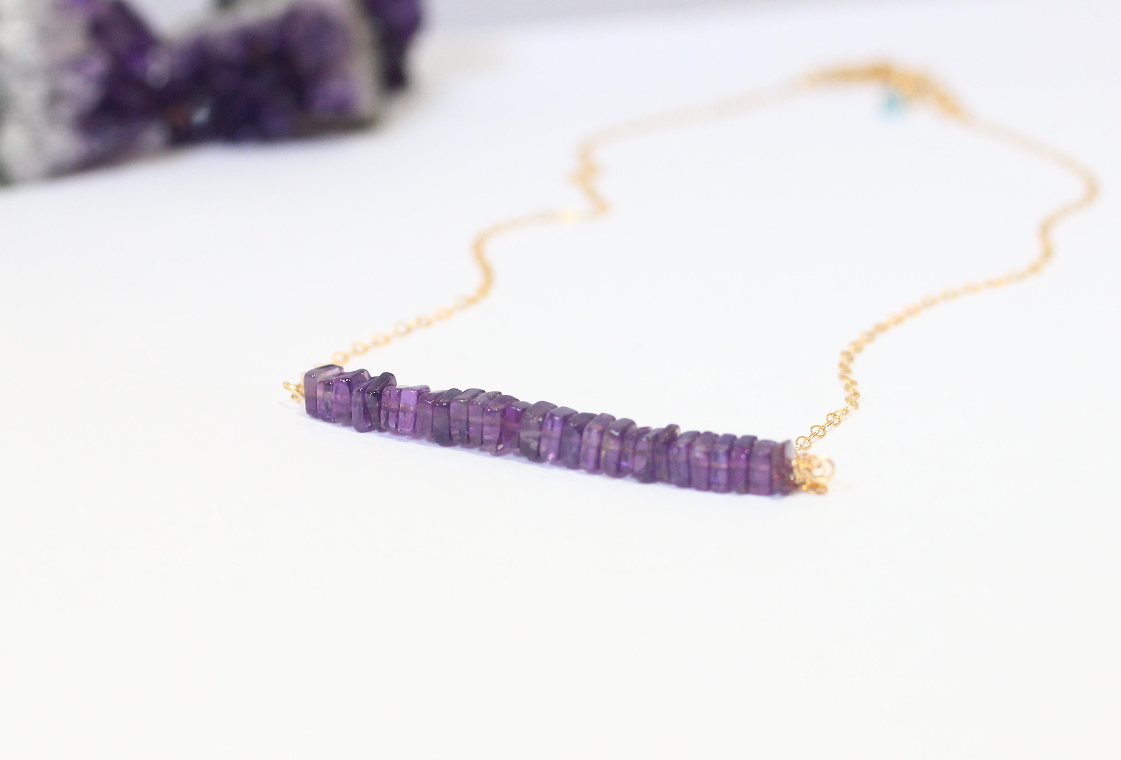 Amethyst Bar Necklace