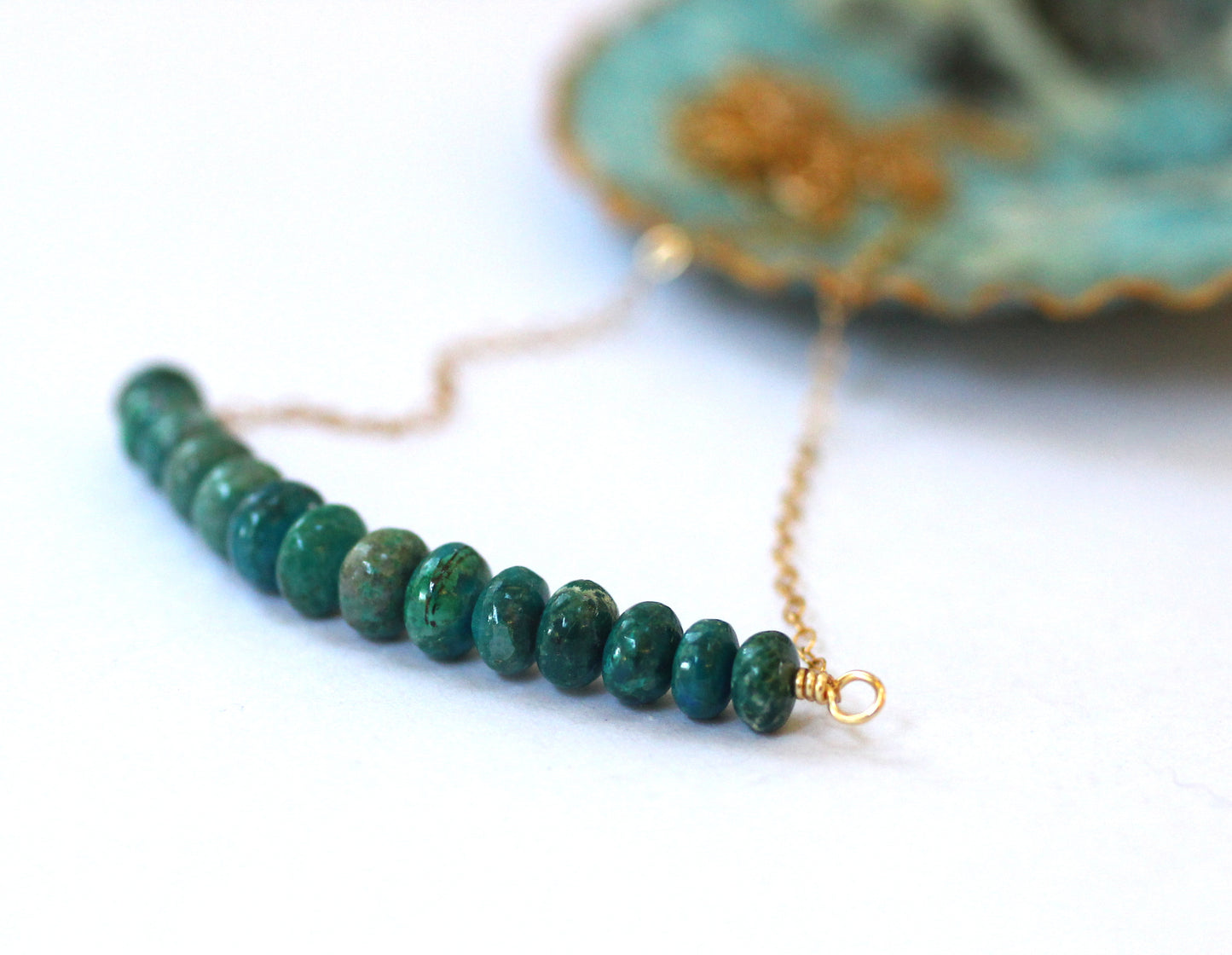 Chrysocolla Bar Necklace