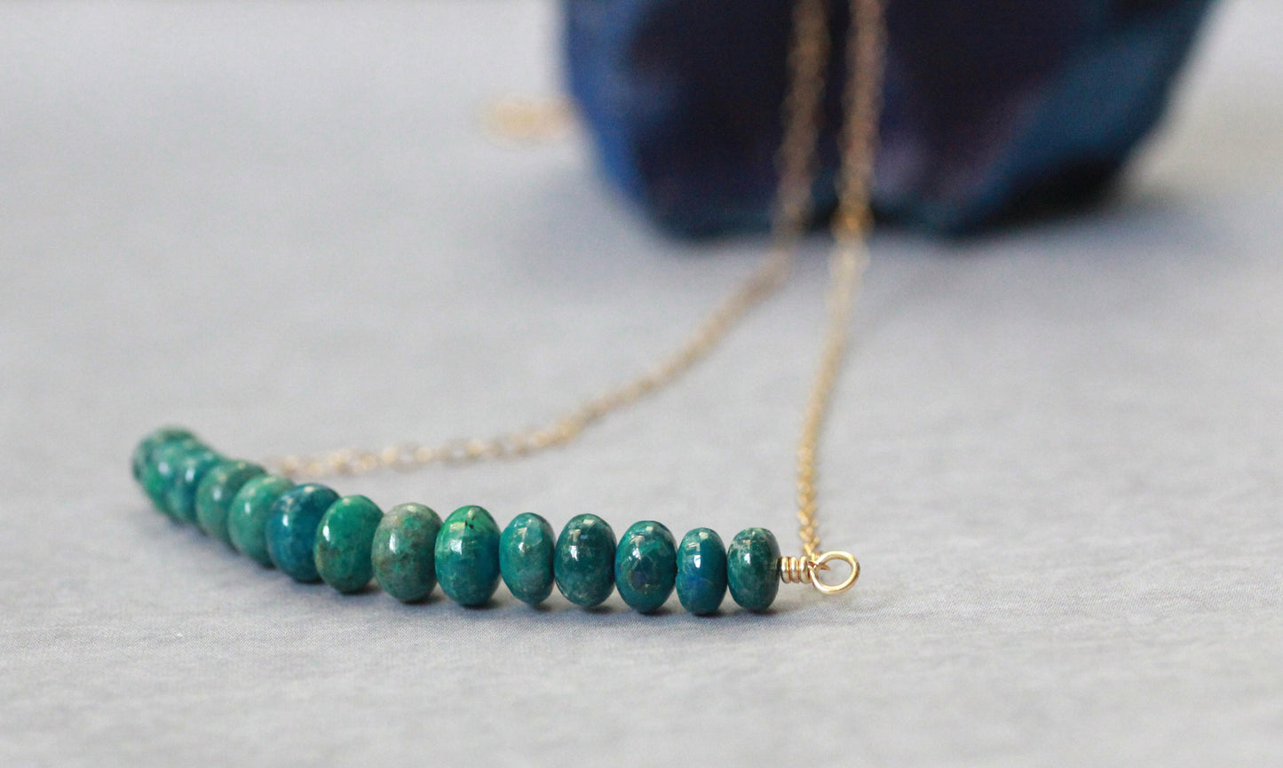 Chrysocolla Bar Necklace
