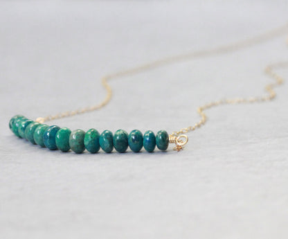 Chrysocolla Bar Necklace