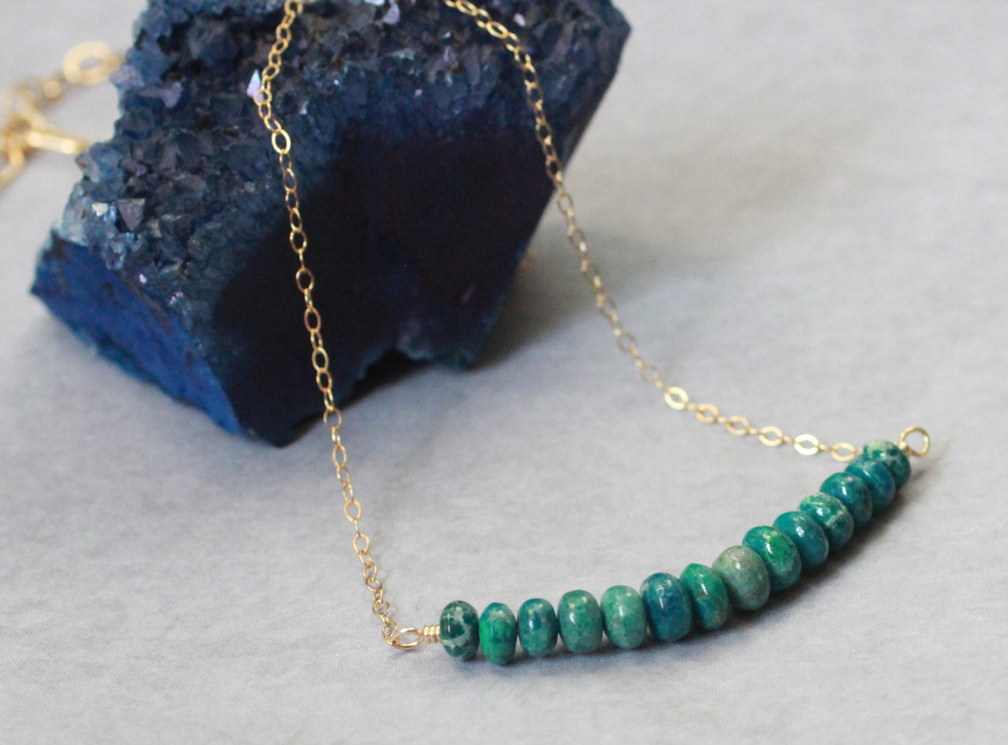 Chrysocolla Bar Necklace