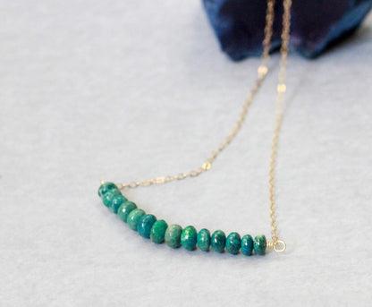 Chrysocolla Bar Necklace