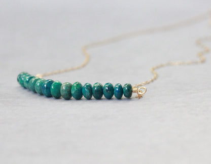 Chrysocolla Bar Necklace