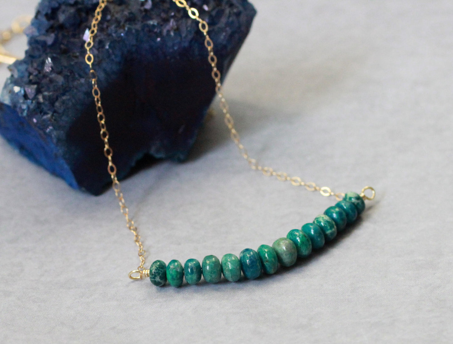 Chrysocolla Bar Necklace