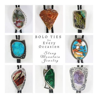 Natural Stone Bolo Tie, Ruby Fuchsite Bolo Tie, Custom Gemstone Bolo Tie for Men & Women, Unique Handmade Bolo Tie, Wedding Bolo Tie