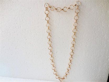 Long Large Link Solid Brass Chain Mail Necklace