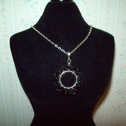 Chainmaille Ferris Wheel Pendant Necklace, Assorted Color Choices