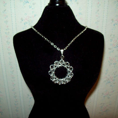 Chainmaille Ferris Wheel Pendant Necklace, Assorted Color Choices