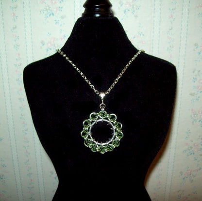 Chainmaille Ferris Wheel Pendant Necklace, Assorted Color Choices