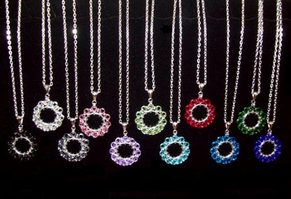 Chainmaille Ferris Wheel Pendant Necklace, Assorted Color Choices