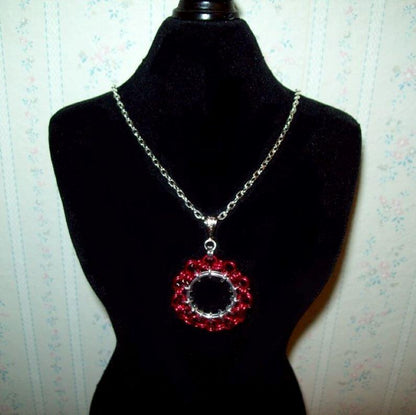 Chainmaille Ferris Wheel Pendant Necklace, Assorted Color Choices