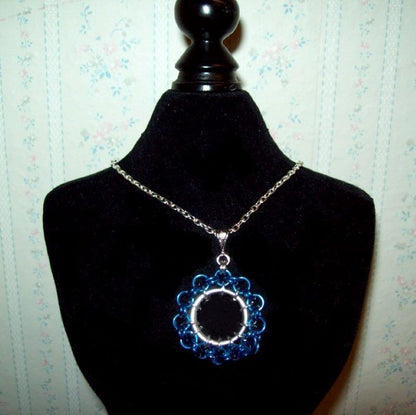 Chainmaille Ferris Wheel Pendant Necklace, Assorted Color Choices