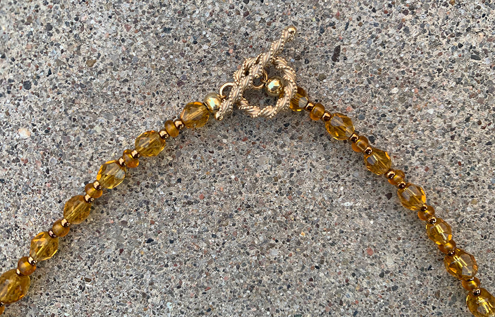 Necklace Set | 1930s Art Deco design trapezoids, 1920s graduated strand of sparkling faceted rounds