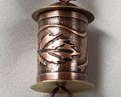 Etched Copper With Leaf Motif Pendant