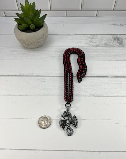 Dragon Pendant Necklace, Full Persian Chainmaille, 18-26 Inch