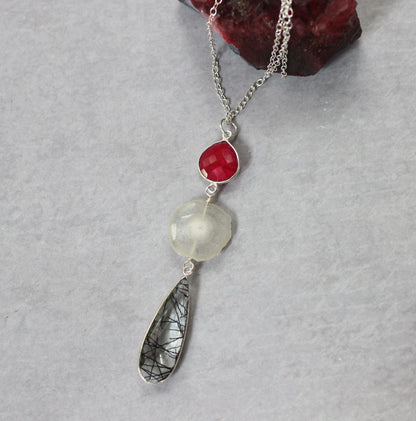 Long Quartz Teardrop Necklace