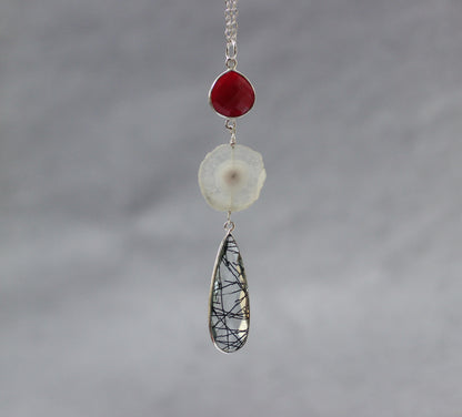 Long Quartz Teardrop Necklace