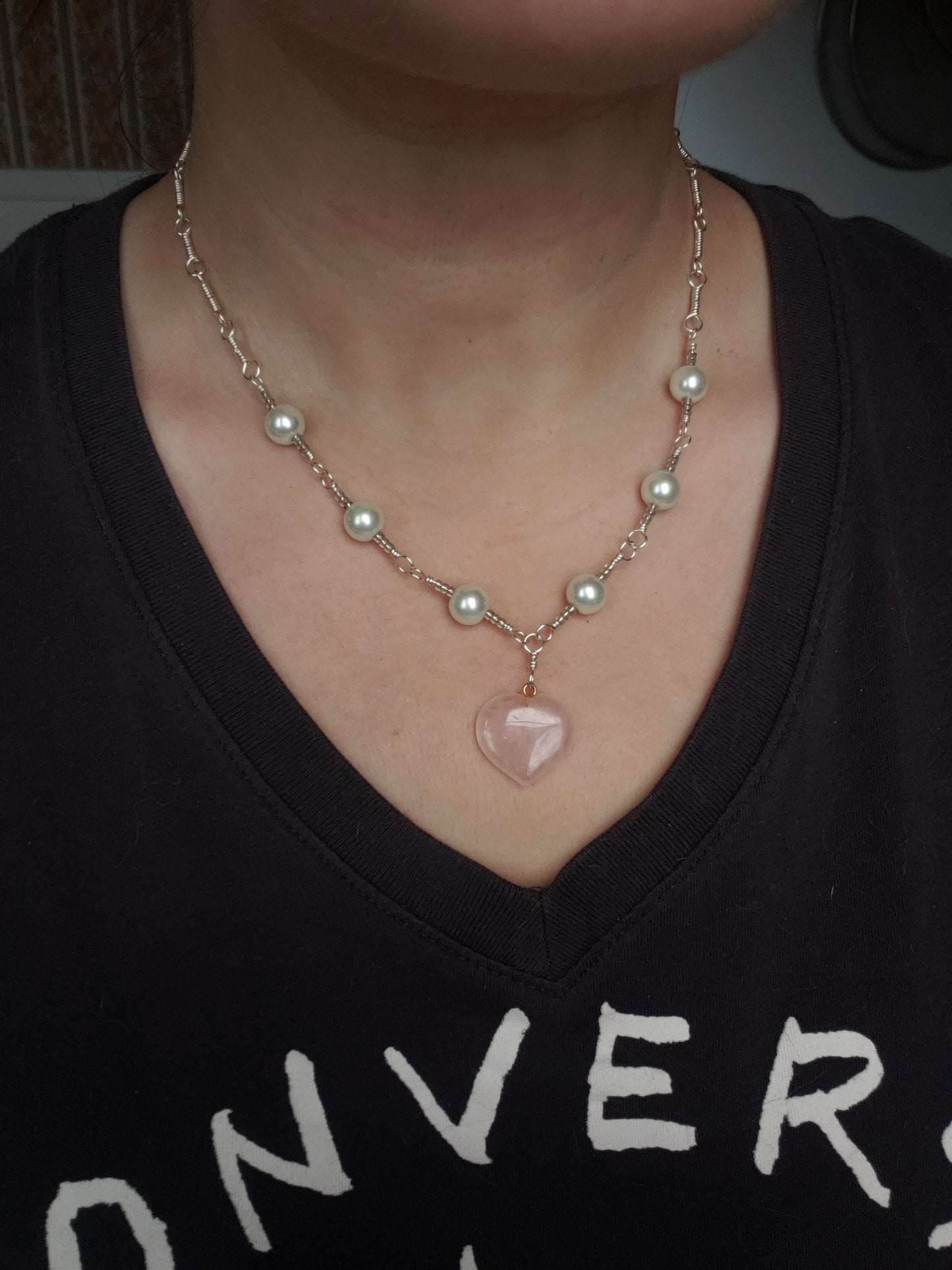 Rose Quartz Sterling Silver Necklace