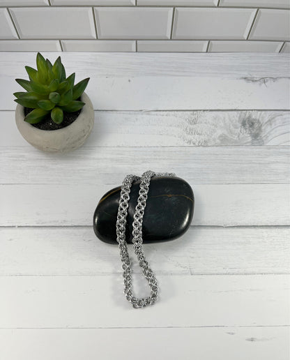 Inverted Round Chainmaille Necklace, Aluminum Chain, 18-26 Inch