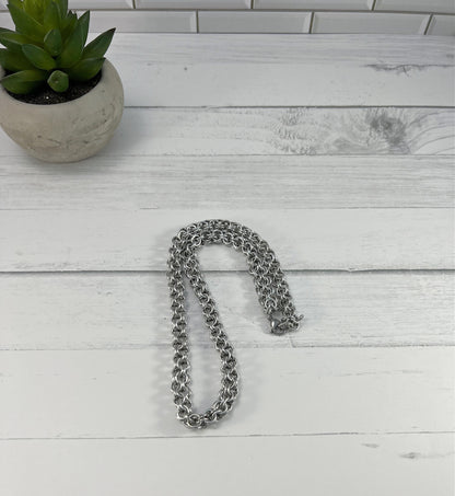 Inverted Round Chainmaille Necklace, Aluminum Chain, 18-26 Inch