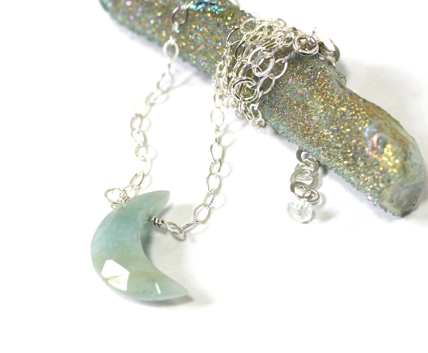Aquamarine Crescent Necklace