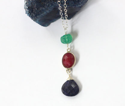 Multi Stone Pendant Necklace