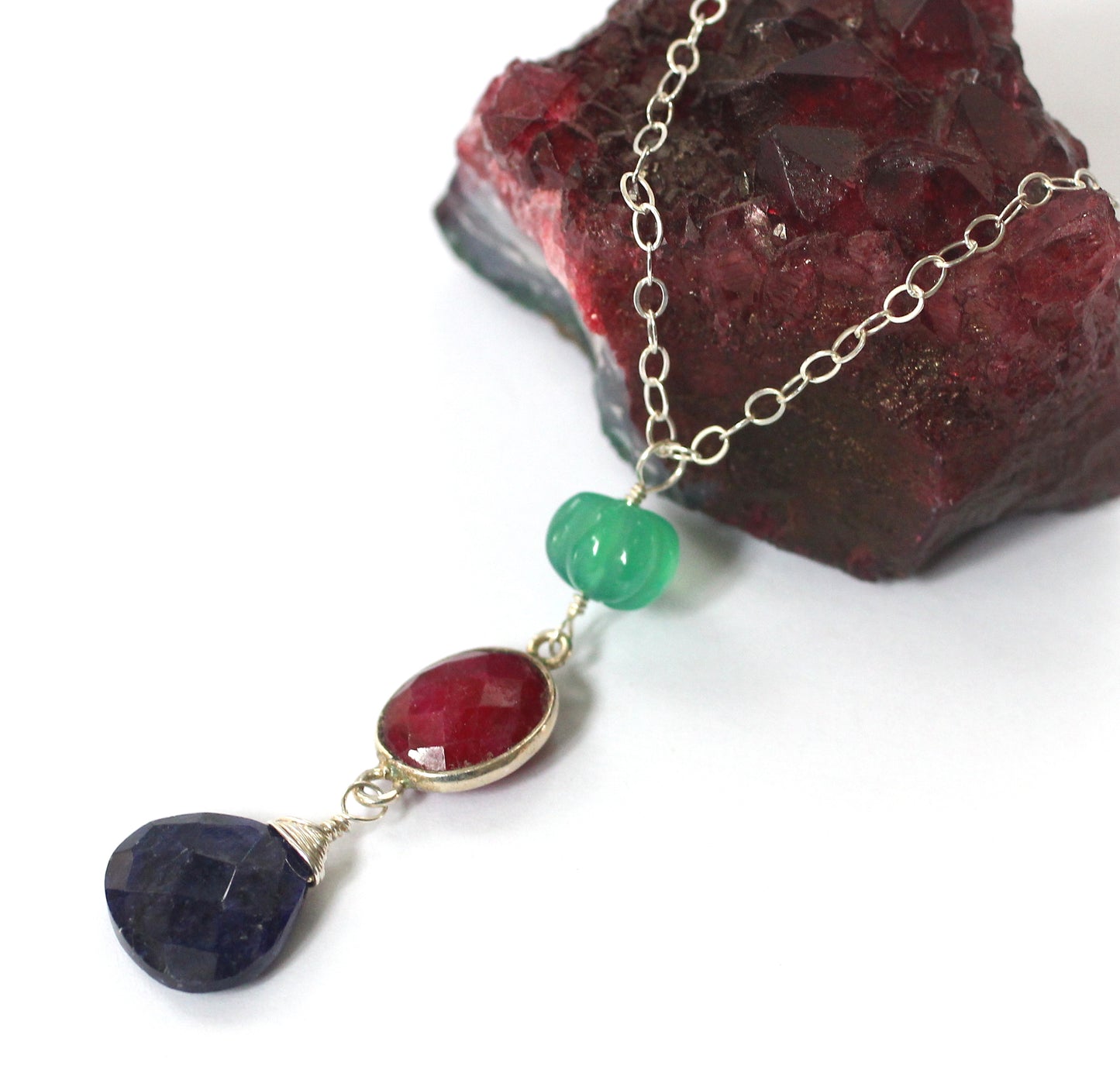Multi Stone Pendant Necklace