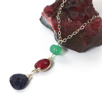 Multi Stone Pendant Necklace