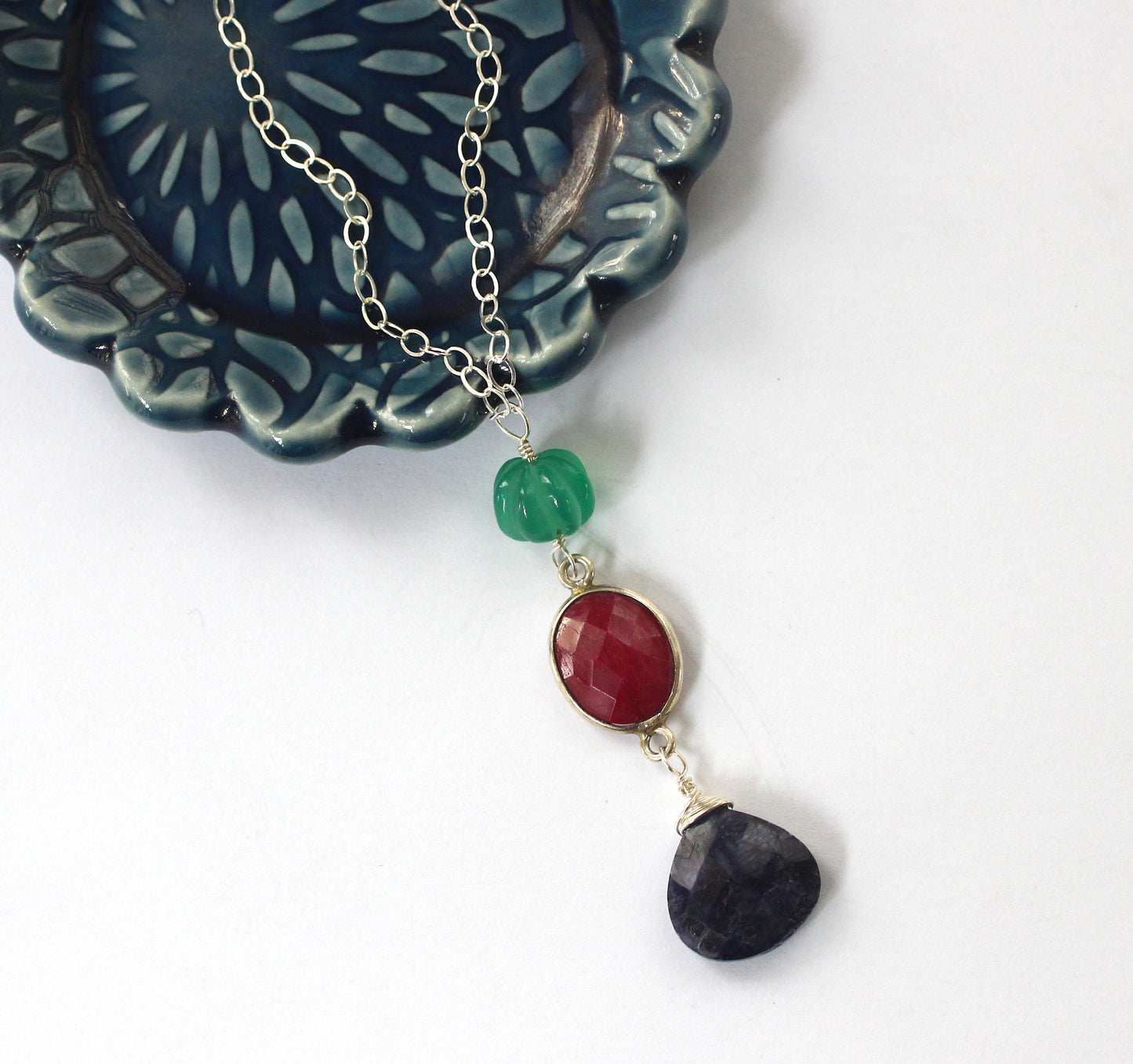 Multi Stone Pendant Necklace