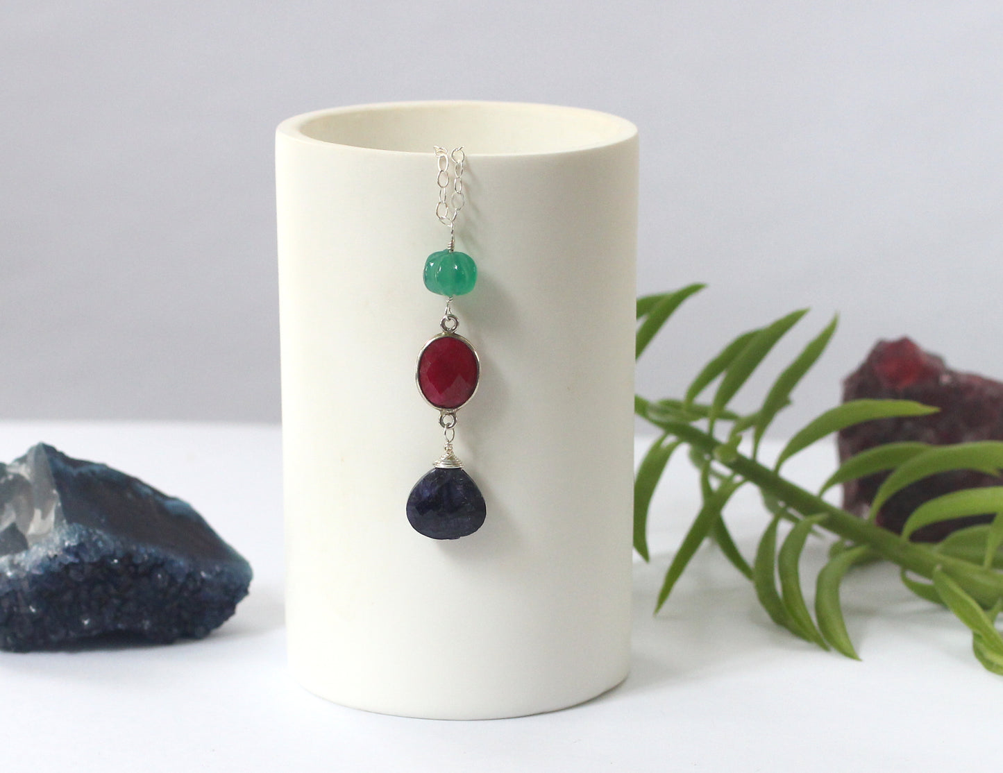 Multi Stone Pendant Necklace